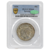 1936 Gettysburg Commemorative Half Dollar MS64 PCGS Green CAC Sticker