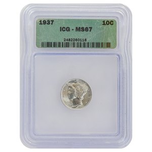 1937 Mercury Dime MS67