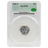 1938-S Mercury Dime AU58 CAC