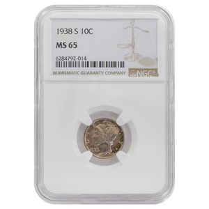 1938-S Mercury Dime MS65 NGC