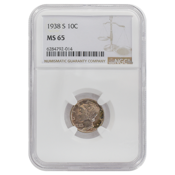 1938-S Mercury Dime MS65 NGC