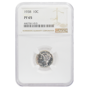 1938 Mercury Proof Dime PF65 NGC