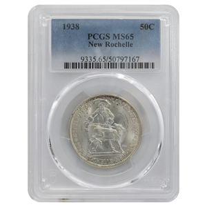 1938 New Rochelle Commemorative Half Dollar MS65 PCGS