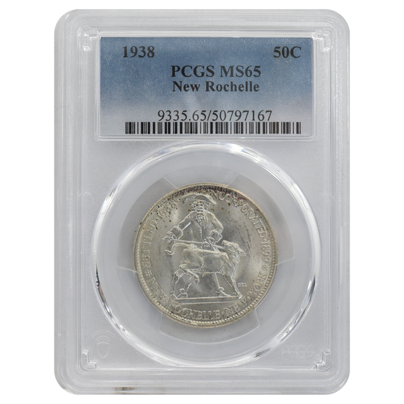 1938 New Rochelle Commemorative Half Dollar MS65 PCGS