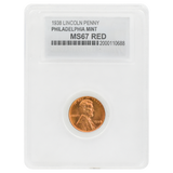 1938 Wheat Cent MS67 Red