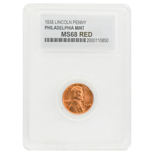 1938 Wheat Cent MS68 Red