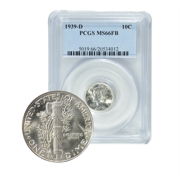 1939-D Mercury Dime MS66 Full Bands PCGS