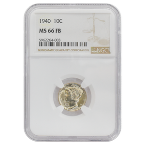 1940 Mercury Dime MS66 Full Bands NGC