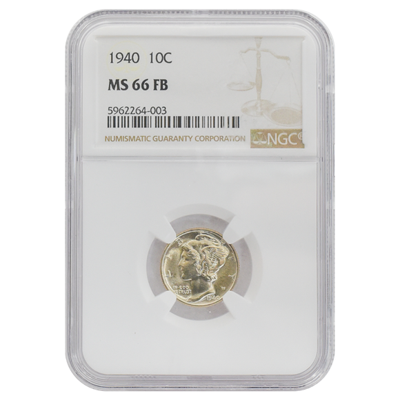 1940 Mercury Dime MS66 Full Bands NGC