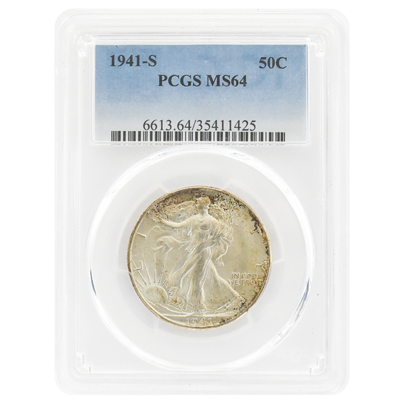 1941-S Walking Liberty Half Dollar MS64 PCGS