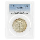 1941-S Walking Liberty Half Dollar MS64 PCGS