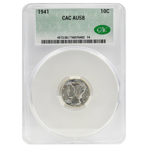 1941 Mercury Dime AU58 CAC