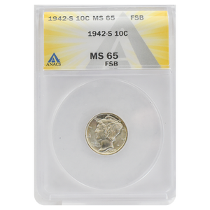1942-S Mercury Dime MS65 Full Bands ANACS