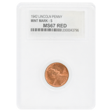 1942-S Wheat Cent MS67 Red