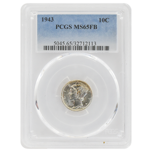 1943 Mercury Dime MS65 Full Bands PCGS