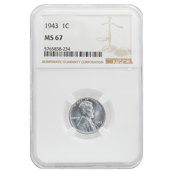 1943 Wheat Cent MS67 NGC