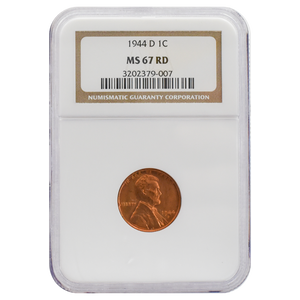 1944-D Wheat Cent MS67 RD NGC