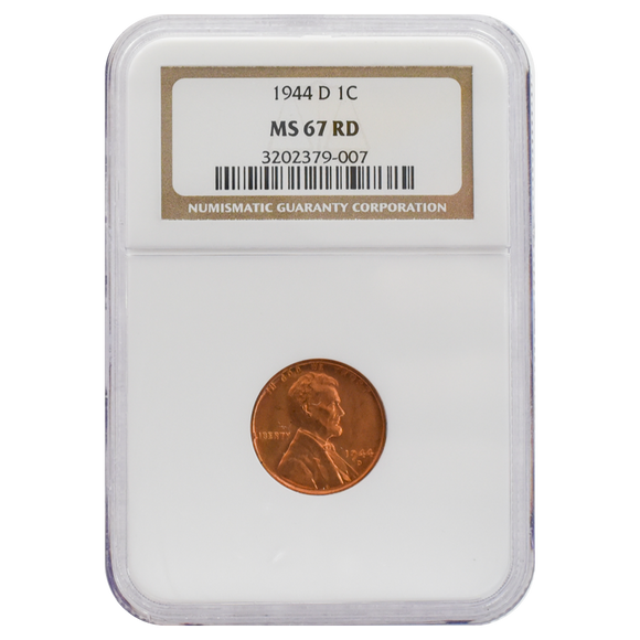 1944-D Wheat Cent MS67 RD NGC