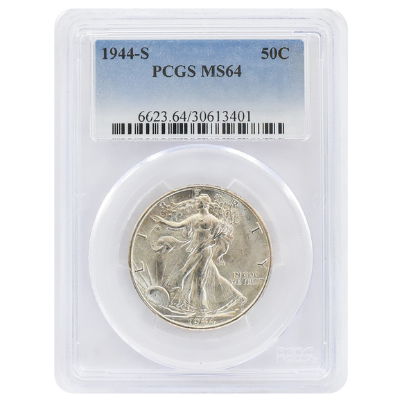 1944-S Walking Liberty Half Dollar MSS64 PCGS