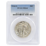 1944-S Walking Liberty Half Dollar MSS64 PCGS