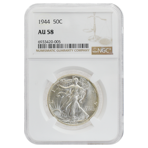 1944 Walking Liberty Half Dollar AU58 NGC
