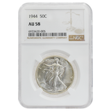 1944 Walking Liberty Half Dollar AU58 NGC