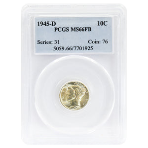 1945-D Mercury Dime MS66FB PCGS