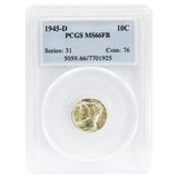 1945-D Mercury Dime MS66FB PCGS