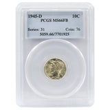 1945-D Mercury Dime MS66 Full Bell Lines PCGS