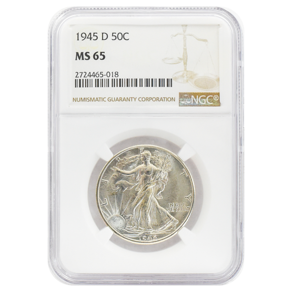 1945-D Walking Liberty Half Dollar MS65 NGC