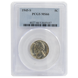 1945-S Jefferson Nickel MS66 PCGS