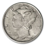 1945-D Mercury Dime - AU+