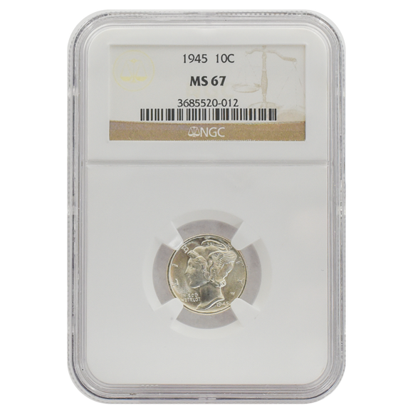 1945 Mercury Dime MS67 NGC