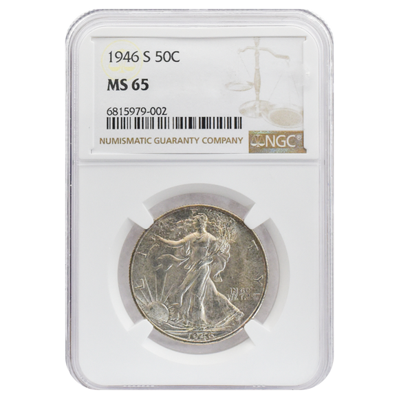 1946-S Walking Liberty Half Dollar MS65 NGC
