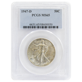 1947-D Walking Liberty Half Dollar MS65 PCGS