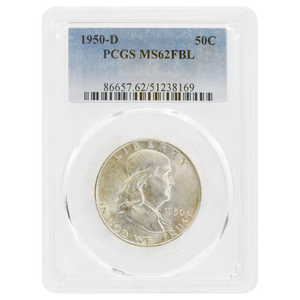 1950-D Franklin Half Dollar MS62 FBL PCGS