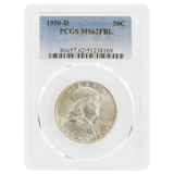 1950-D Franklin Half Dollar MS62 FBL PCGS