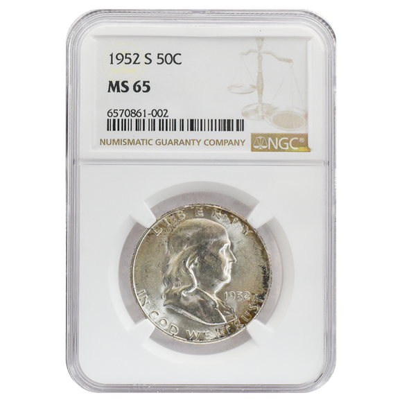1952-S Franklin Half Dollar MS65 NGC