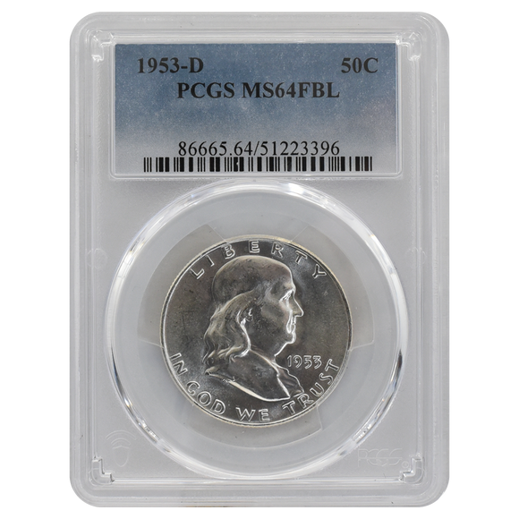 1953-D Franklin Half Dollar MS64 FBL PCGS