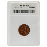 1955-S Wheat Cent MS65 Red ANACS