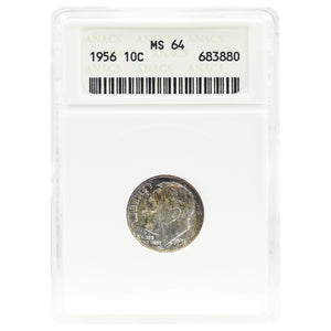 1956 MS64 Roosevelt Dime ANACS