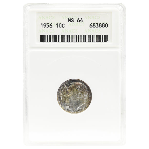 1956 MS64 Roosevelt Dime ANACS