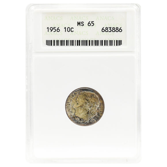 1956 MS65 Roosevelt Dime ANACS