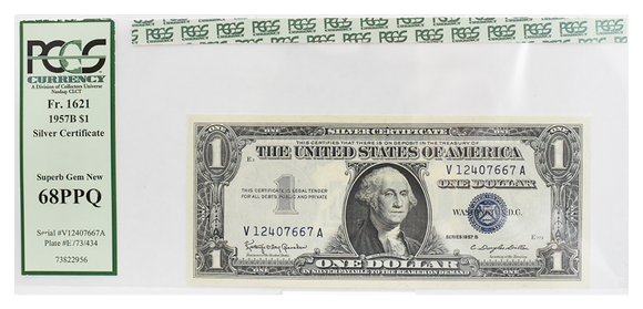 1957B $1 CU68 PPQ Silver Certificate FR1621