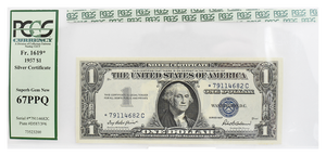 1957 $1 CU67 PPQ Silver Certificate FR1619*