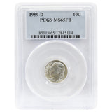 1959-D MS65FB Roosevelt Dime PCGS