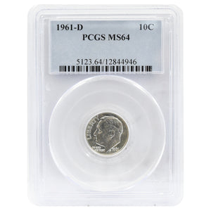 1961-D MS64 Roosevelt Dime PCGS