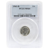 1961-D MS64 Roosevelt Dime PCGS