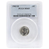 1962-D MS65 Roosevelt Dime PCGS