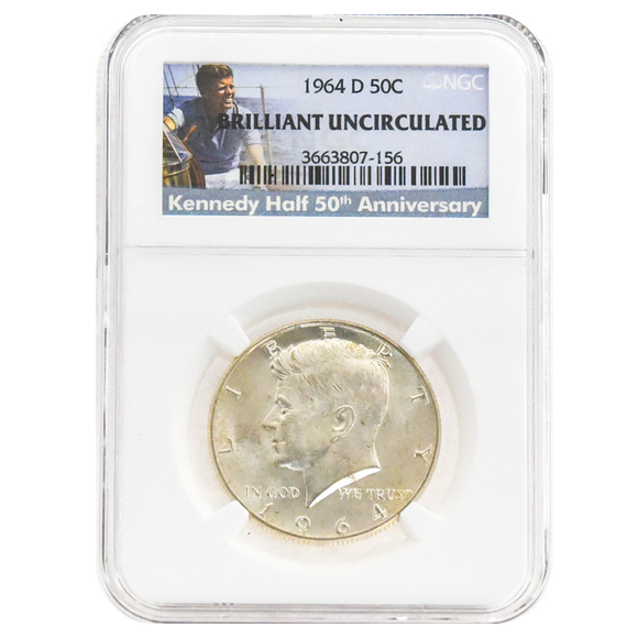1964-D Kennedy Half Dollar BU NGC 50th Anniversary Blue Label